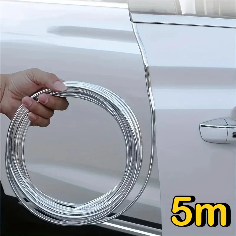 Chrome Car Door Edge Protection Strip 5m – Noise Isolation & Trim
