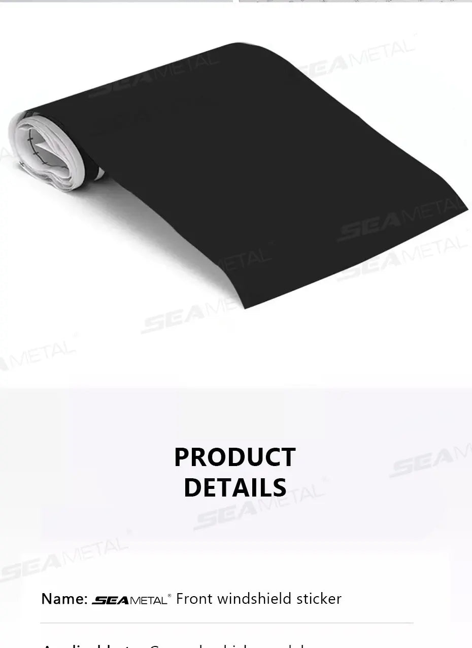 Front Windshield Sun Strip Sticker with Grid Pattern, 59 x 7.9 in