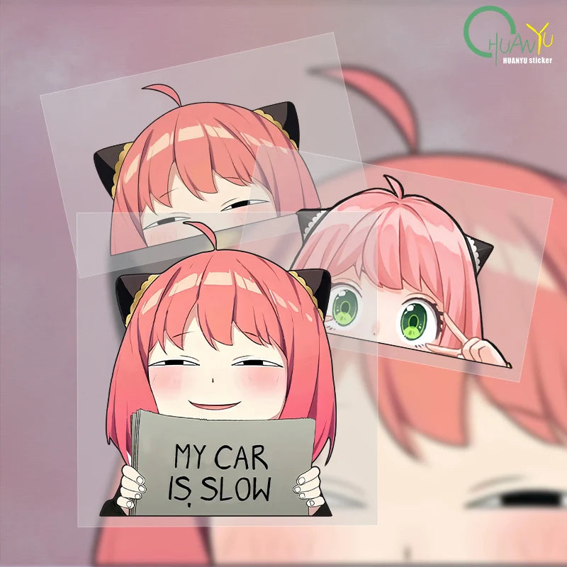 Cartoon-Style Reflective Car Sticker for Doors and Interior Panels