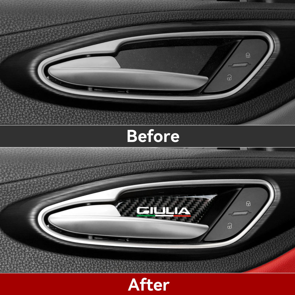 Carbon Fiber Interior Trim Stickers for Alfa Romeo Giulia and Stelvio