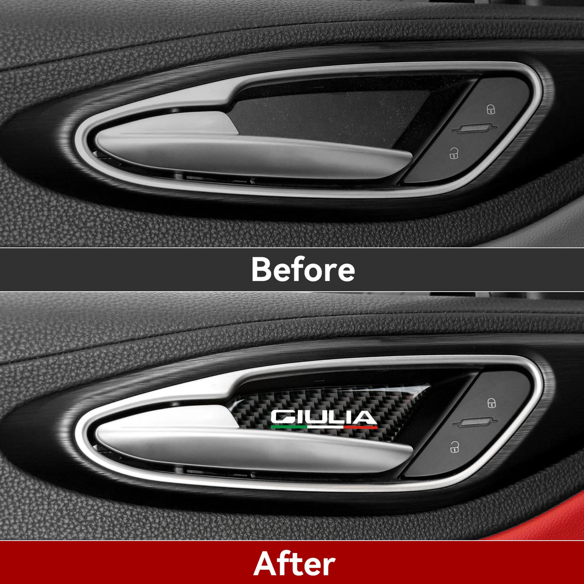 Carbon Fiber Interior Trim Stickers for Alfa Romeo Giulia and Stelvio
