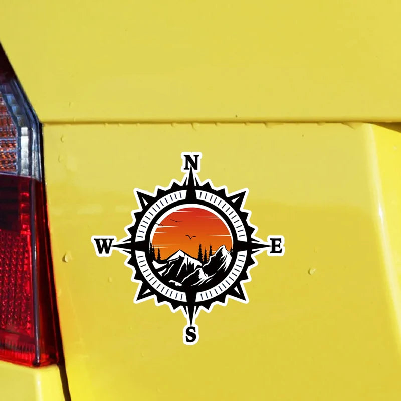 Compass, Trees and Lake Vinyl Decal for Car, Truck and Window - view 3