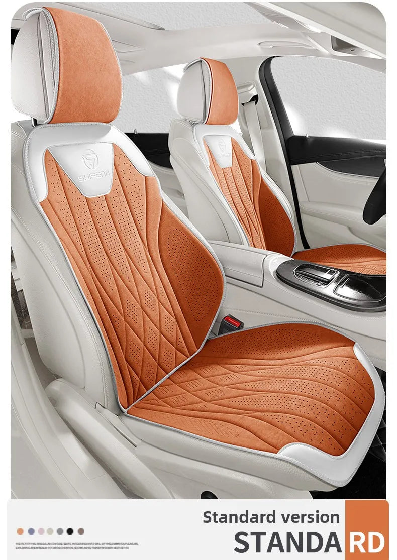 Perforated Suede-Finish Car Seat Covers, Single, Pair or Rear