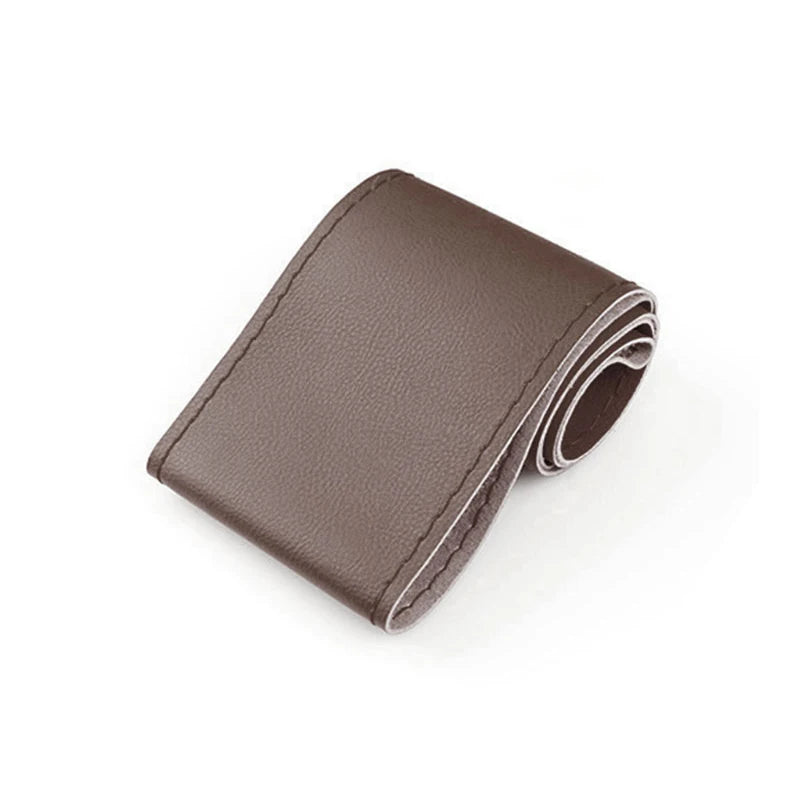 38cm DIY Car Steering Wheel Braid Cover Microfiber Leather with Needles Thread Non-slip Auto Accessories Kit