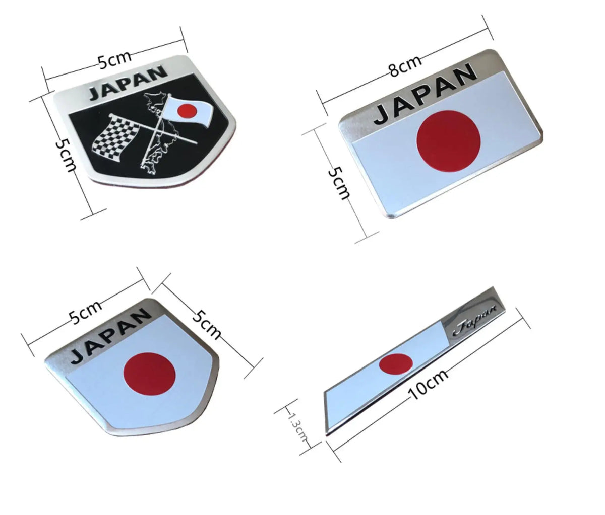 3D Metal Japanese Flag Emblem Badge Decal for Cars - view 3