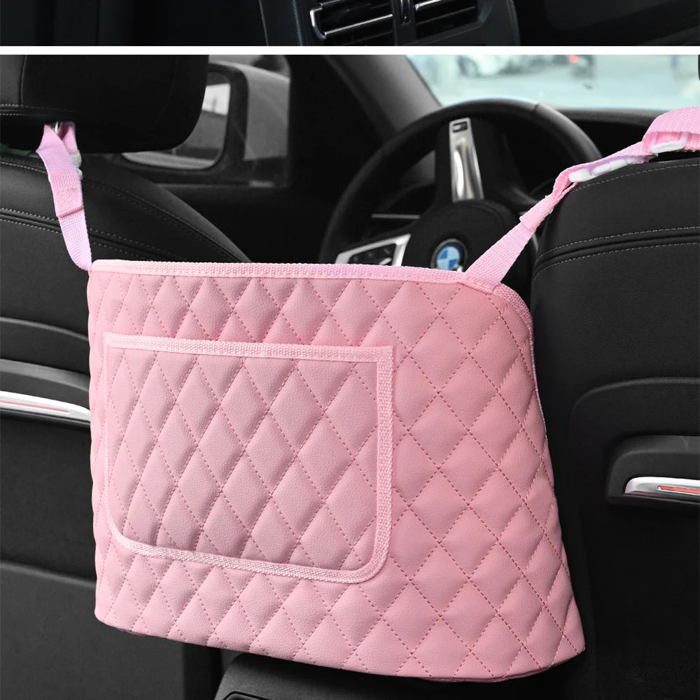 Large Car Middle Seat Storage Bag with Net Pocket