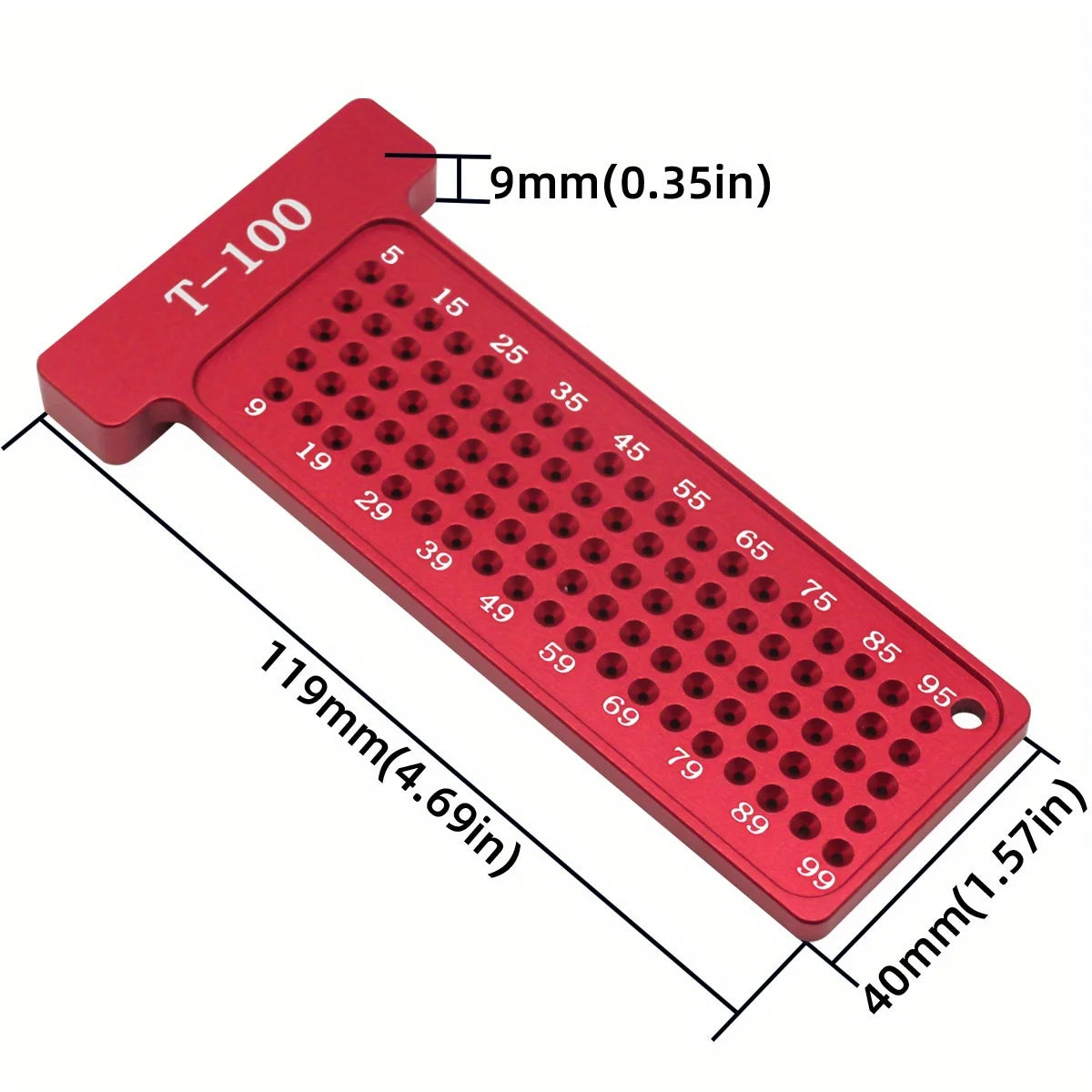 Aluminum Woodworking Scribe T-Square Ruler, Metric Inch Marking Gauge - image 20