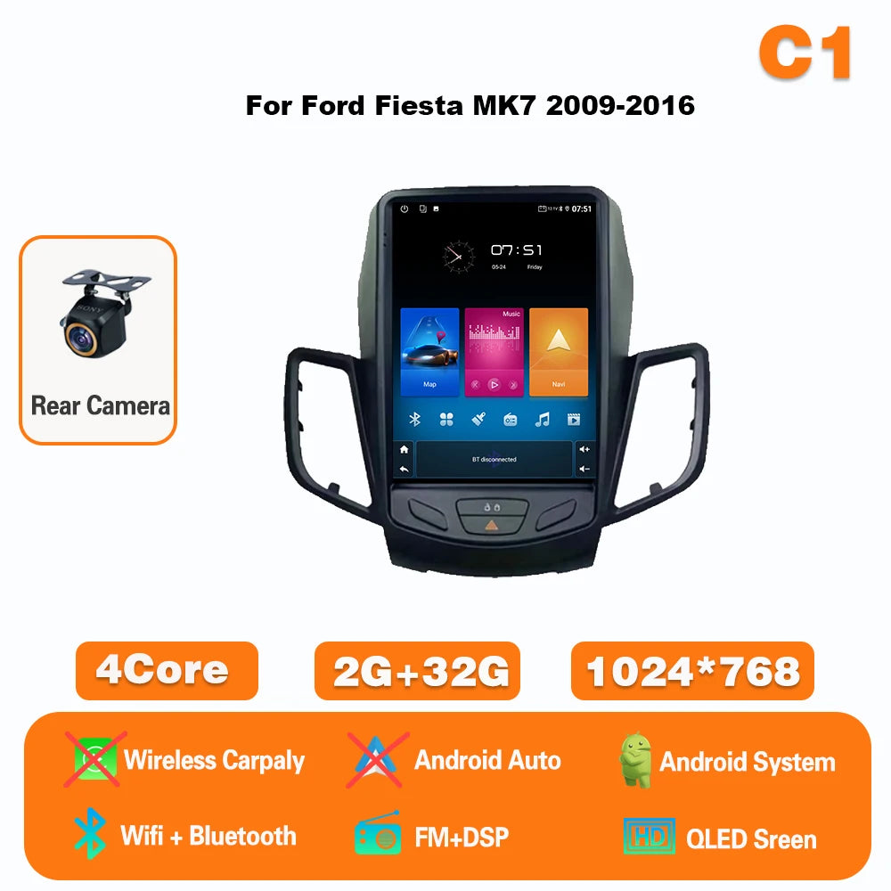 9.7" Android Car Radio for Ford Fiesta MK7 (2009-2017) GPS CarPlay - image 10