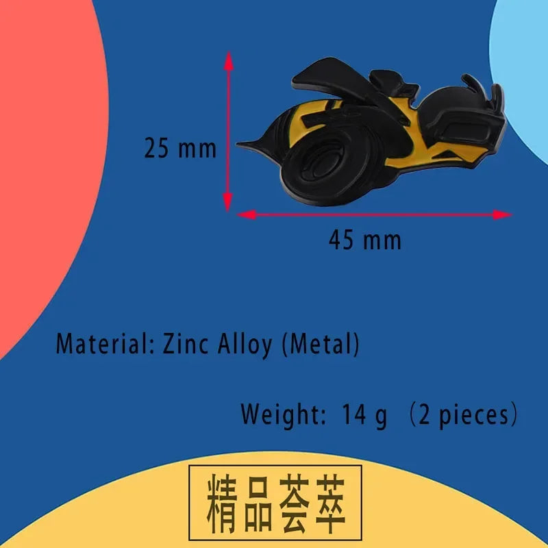 3D Bee Design Metal Fender Sticker Pair, Left and Right