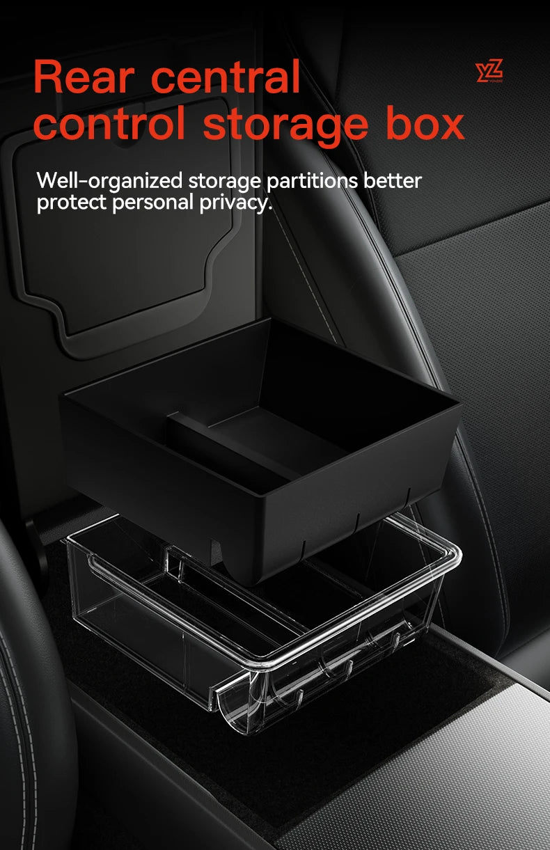 Double-Layer Armrest Storage Box for Tesla Model Y and Model 3