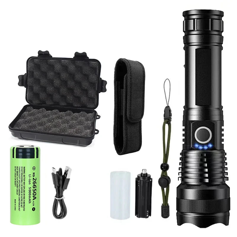 Rechargeable High Power LED Tactical Flashlight for Emergency & Hiking
