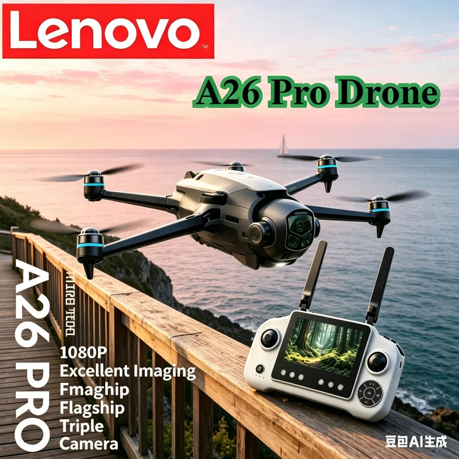 Lenovo A26 Pro Drone 4K Triple Camera FPV Foldable RC Quadcopter