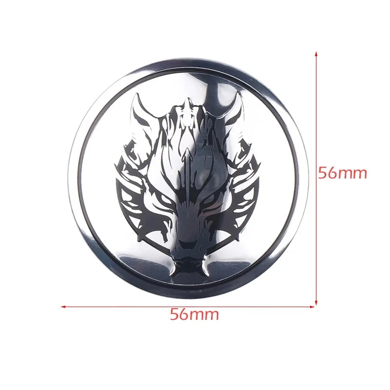 Wolf Dragon Emblem Wheel Center Cap Stickers, 56mm 4-Pack - image 3