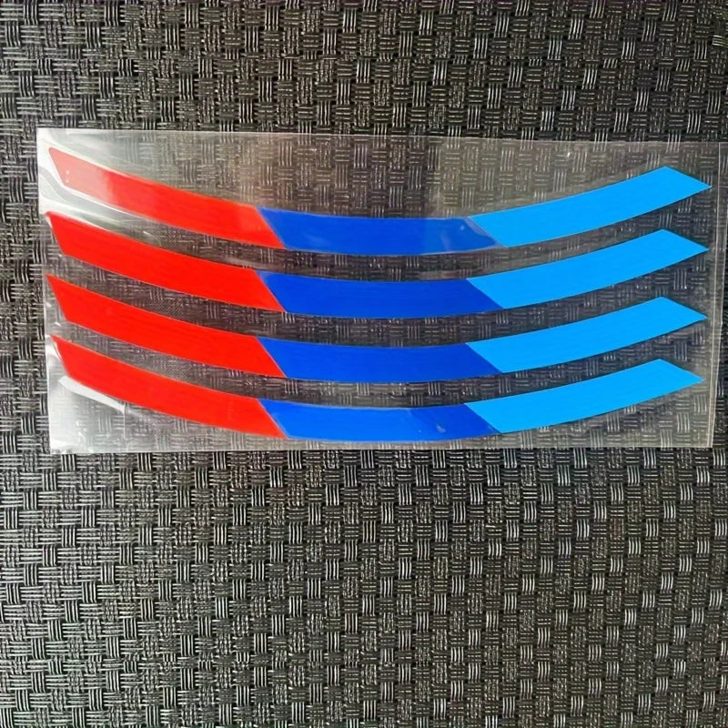 4pc Blue and Red Curved Stripe Decals for Car and Motorcycle - view 13