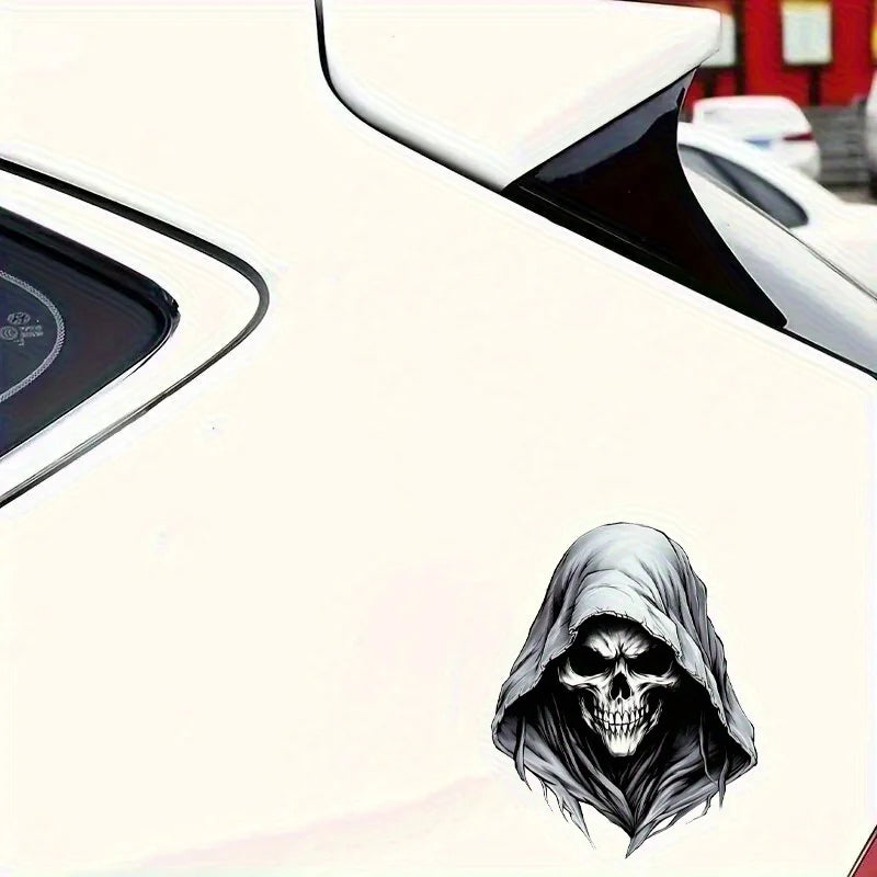 2D Grim Reaper Skull Vinyl Sticker for Car, Motorcycle and Laptop - view 3