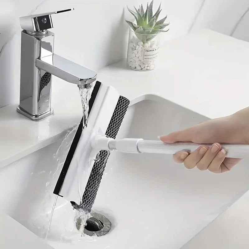 2-in-1 Retractable Pole Squeegee & Window Brush