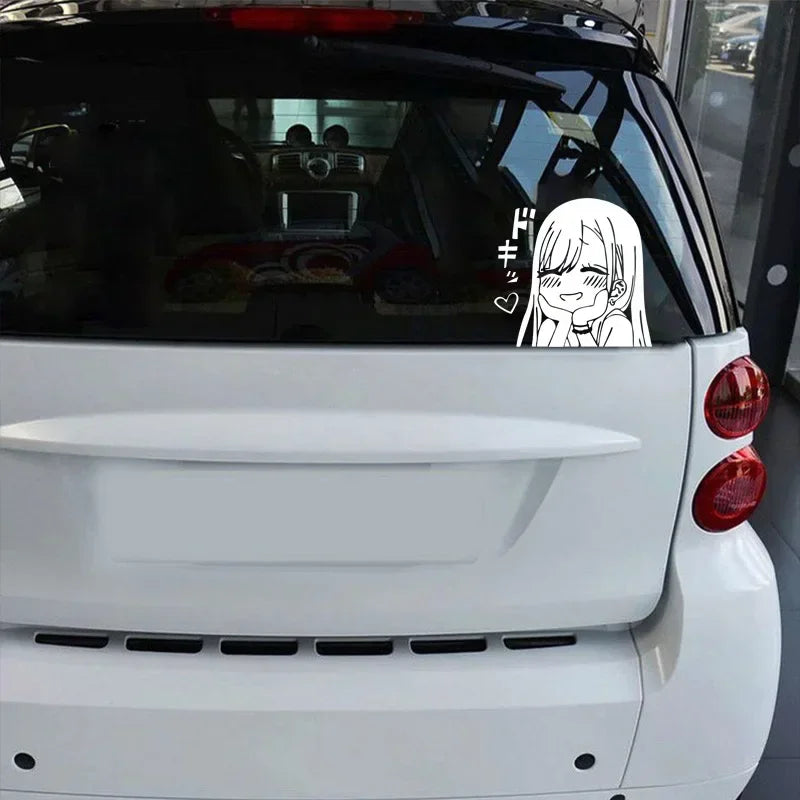 18 x 17cm Anime Girl JDM Car Sticker, Bumper and Window Vinyl Decal - view 3