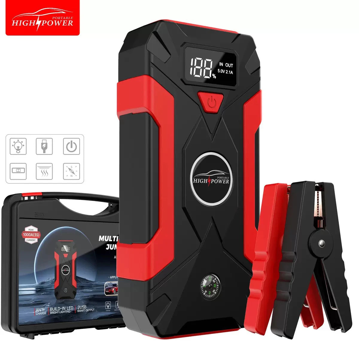 Jump Starter Power Bank 1000A Portable Car Battery Starter For 12V Car Emergency Booster Starter Starting Device
