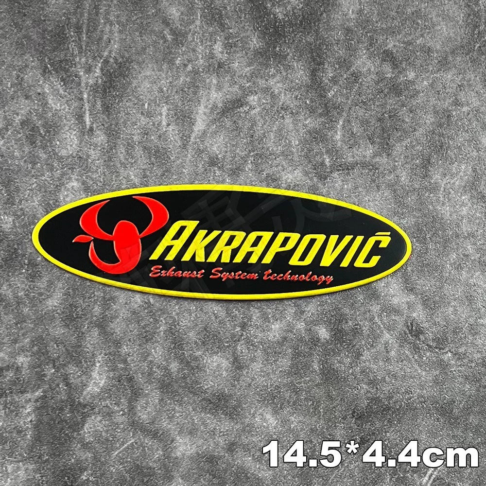 Metal Motorcycle Exhaust Pipe Label Sticker with Lettering Design
