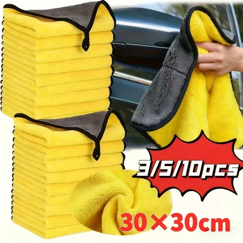 3/5/10pcs Towels for Cars - Soft & Lint-Free - Cleaning Rags Cloths for Car Wash Detailing Drying & Home Cleaning Supplies