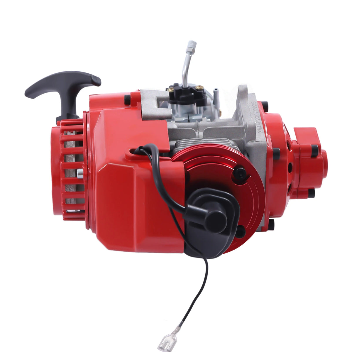 49cc 2-Stroke Pull Start Engine Kit with Throttle Cable and Grips, Red