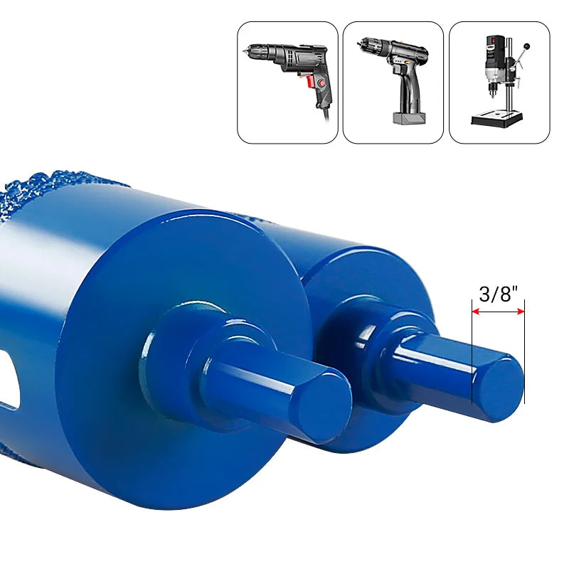 LOZLIN 10PCS Diamond Core Drill Bit Set 6-50mm Vacuum Brazed Hole Saw Kit for Porcelain Tile Ceramic Tile Granite Marble Stone Dry Drilling Cutter Tool Diamond Hole Cutter Drill Bits for Angle Grinder Hand Drill