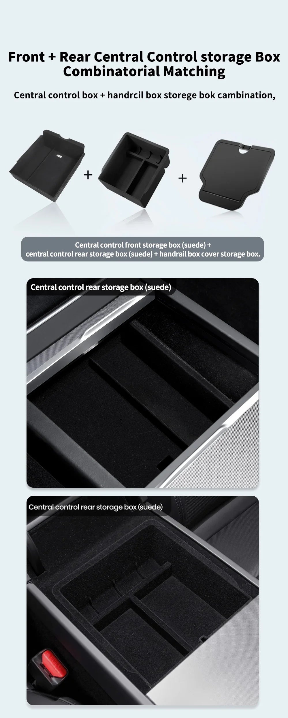 Center Console Storage Box for Tesla Model 3 and Model Y