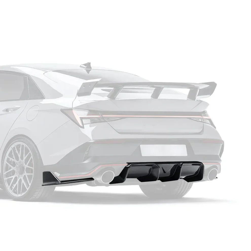 Rear Bumper Diffuser for Hyundai Elantra N 2024-2026, Gloss Black - view 6