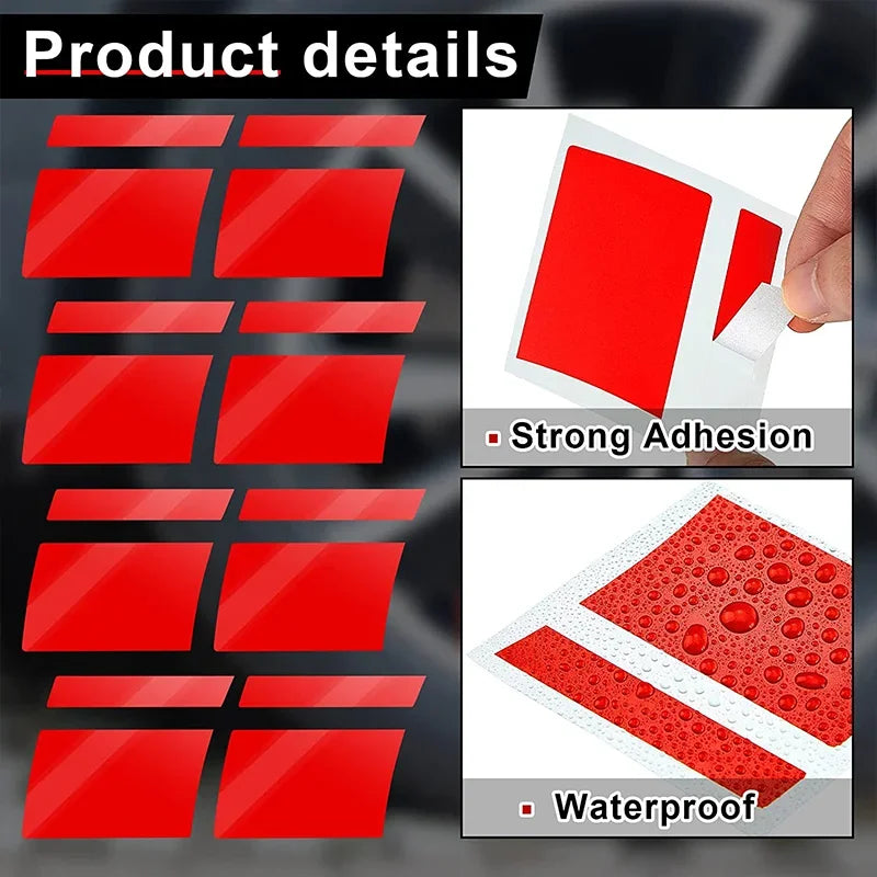 Reflective Wheel Rim Stripe Stickers, 7x10 cm Racing Decals