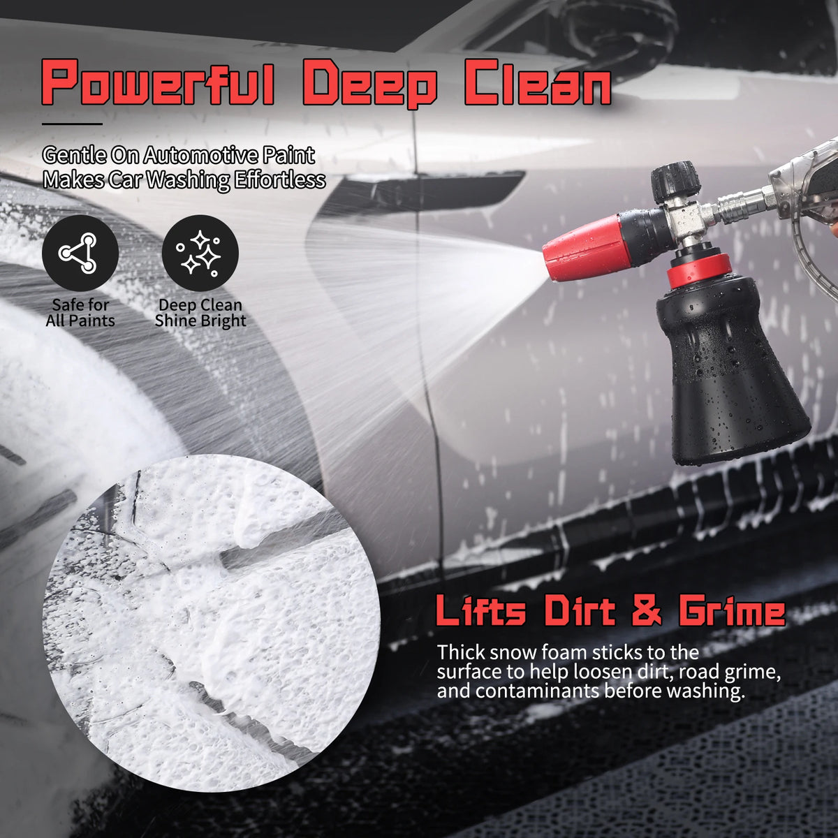 Foam Cannon Car Wash Pressure Washer Snow Foam Lance 1L Bottle Adjustable Nozzle High Pressure Soap Dispenser Car Cleaning Tool