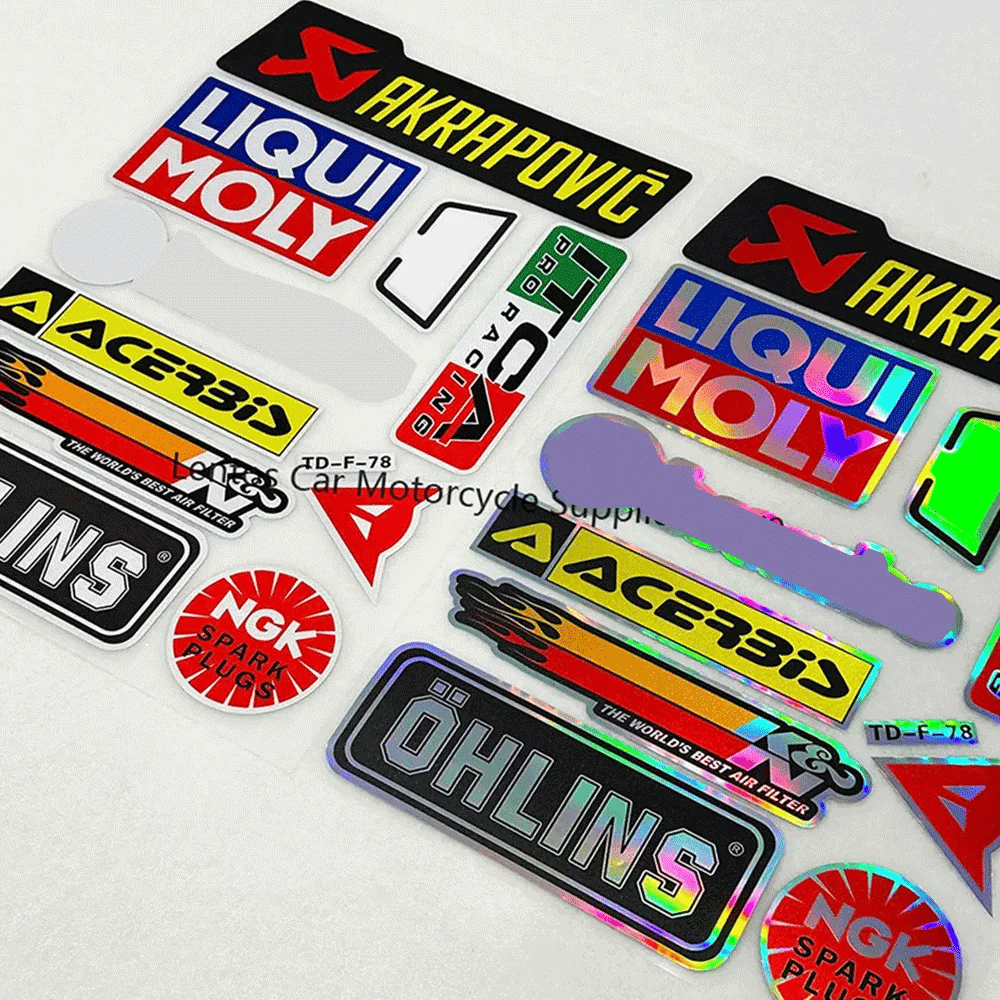 Racing Sponsor-Style Reflective Decal Kit for Car, Motorcycle and Helmet