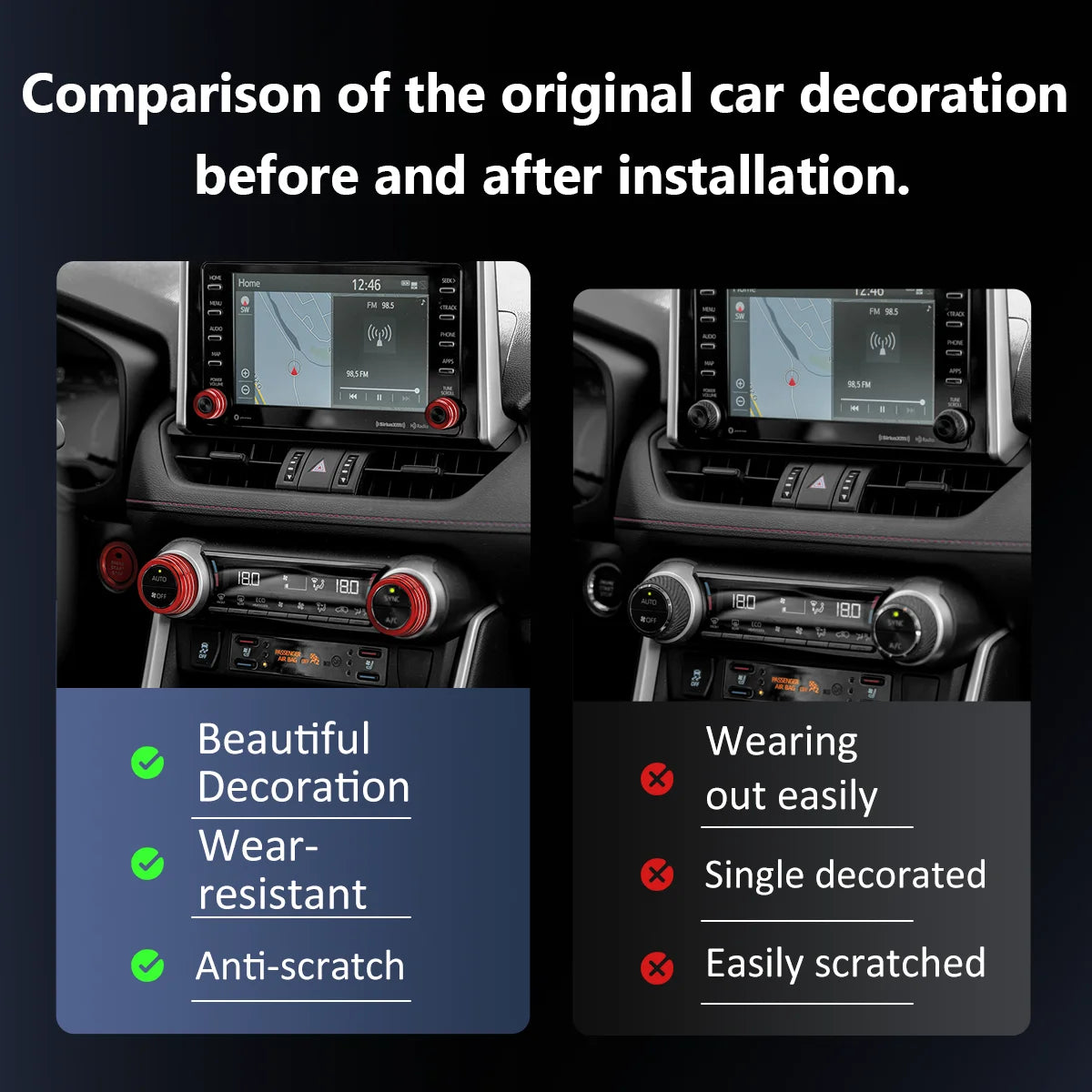 Aluminum Engine Start Stop Button Cover for Toyota RAV4 2019-2025 - image 5