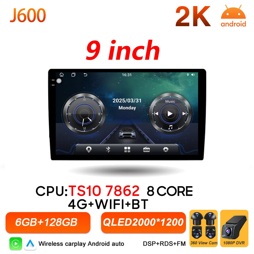 9/10 Inch Double DIN Car Stereo with Wireless CarPlay & Android Auto - image 11
