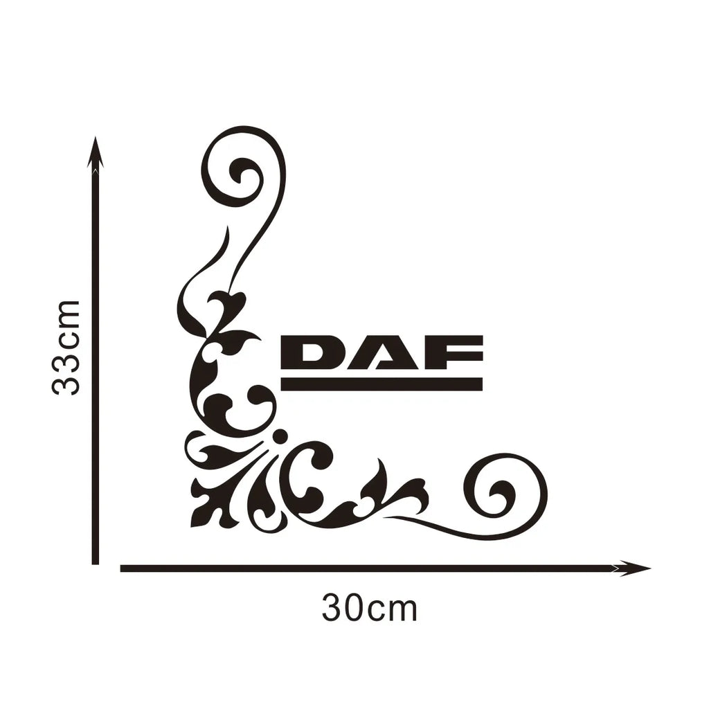 2pc Calligraphy Corner Window Graphics for DAF Lorry Cabs - view 5