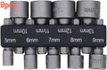 9pcs Hex Shank Socket Set, 5-13mm Metric Impact Socket Bits with Storage Bar,High Hardness Drill Socket Adapter Kit for Electric