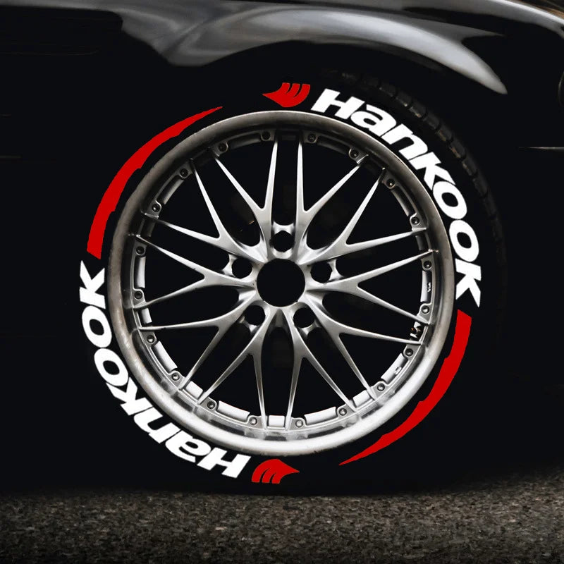 Permanent 3D Rubber Tire Lettering Stickers for 15-24 Inch Wheels