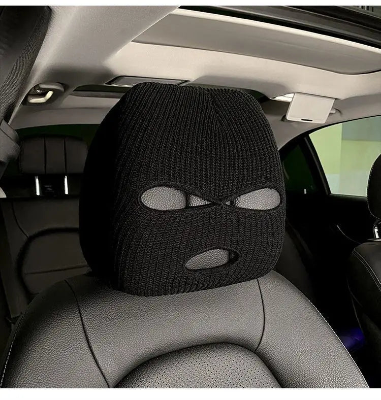 Funny Ski Mask Car Headrest Cover