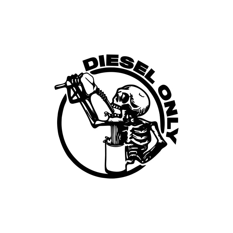Diesel Only Skull Fuel Cap Sticker, Waterproof Vinyl Decal - view 4