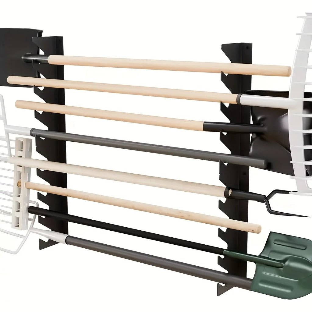 Garage Tool Organizer Wall Mount Wall Mount Shed Organizer With Large Storage Space Garden Supplies Holder For Shovels And Rakes