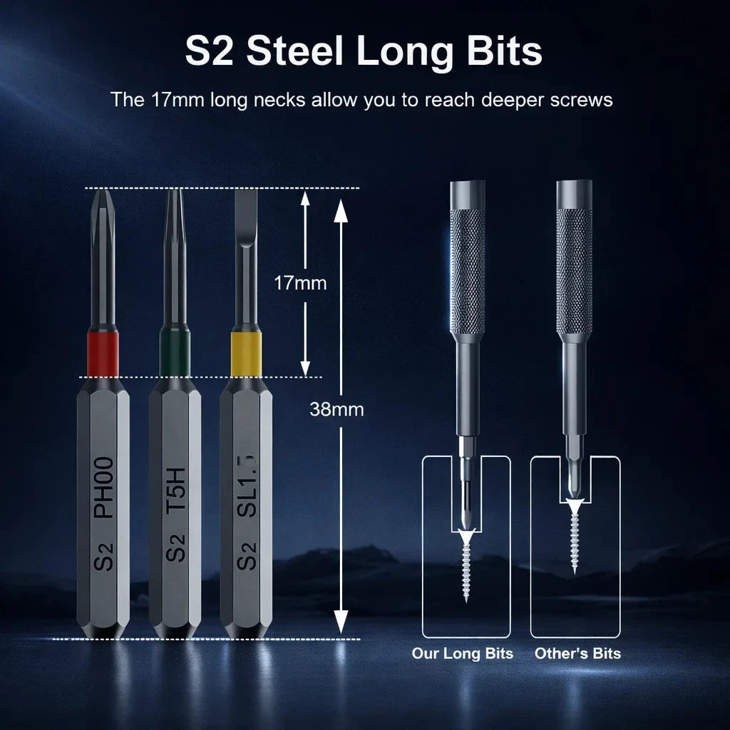 36-Bit S2 Precision Screwdriver Set – Magnetic Repair Kit