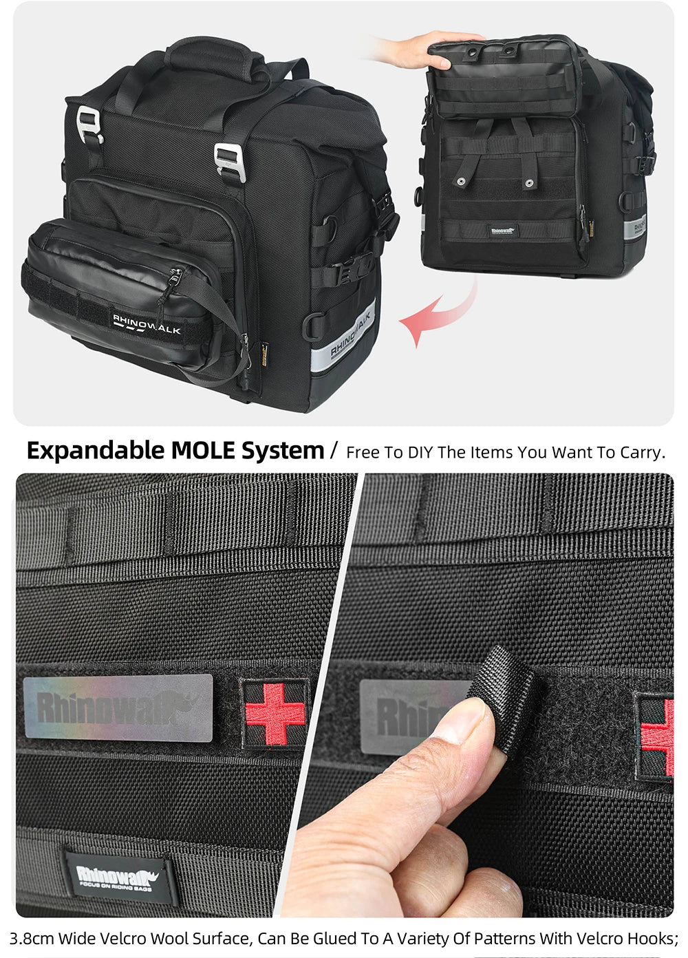 Rhinowalk 25-32L Quick-Release Expandable Tail Bag - image 24