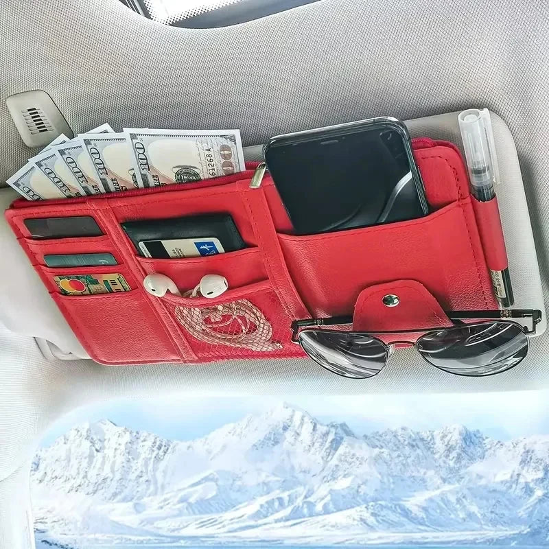 Car Sun Visor Organizer with Multiple Pockets