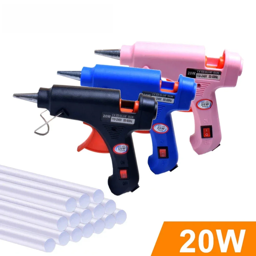 20W Hot Melt Glue Gun Kit – Fast Heating, Anti-Drip, 10 Glue Sticks