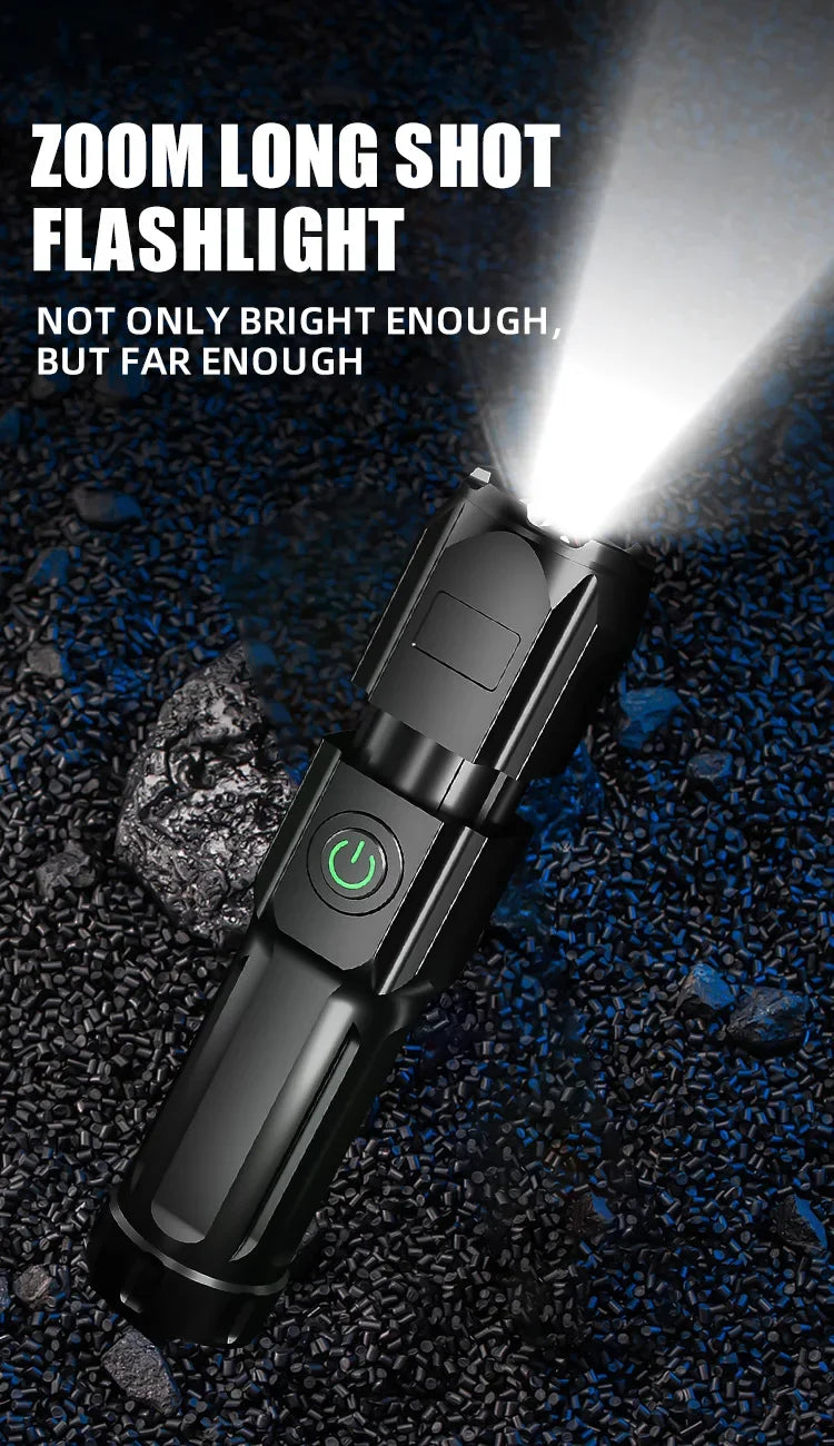 Compact USB-Rechargeable Zoom LED Flashlight - image 7