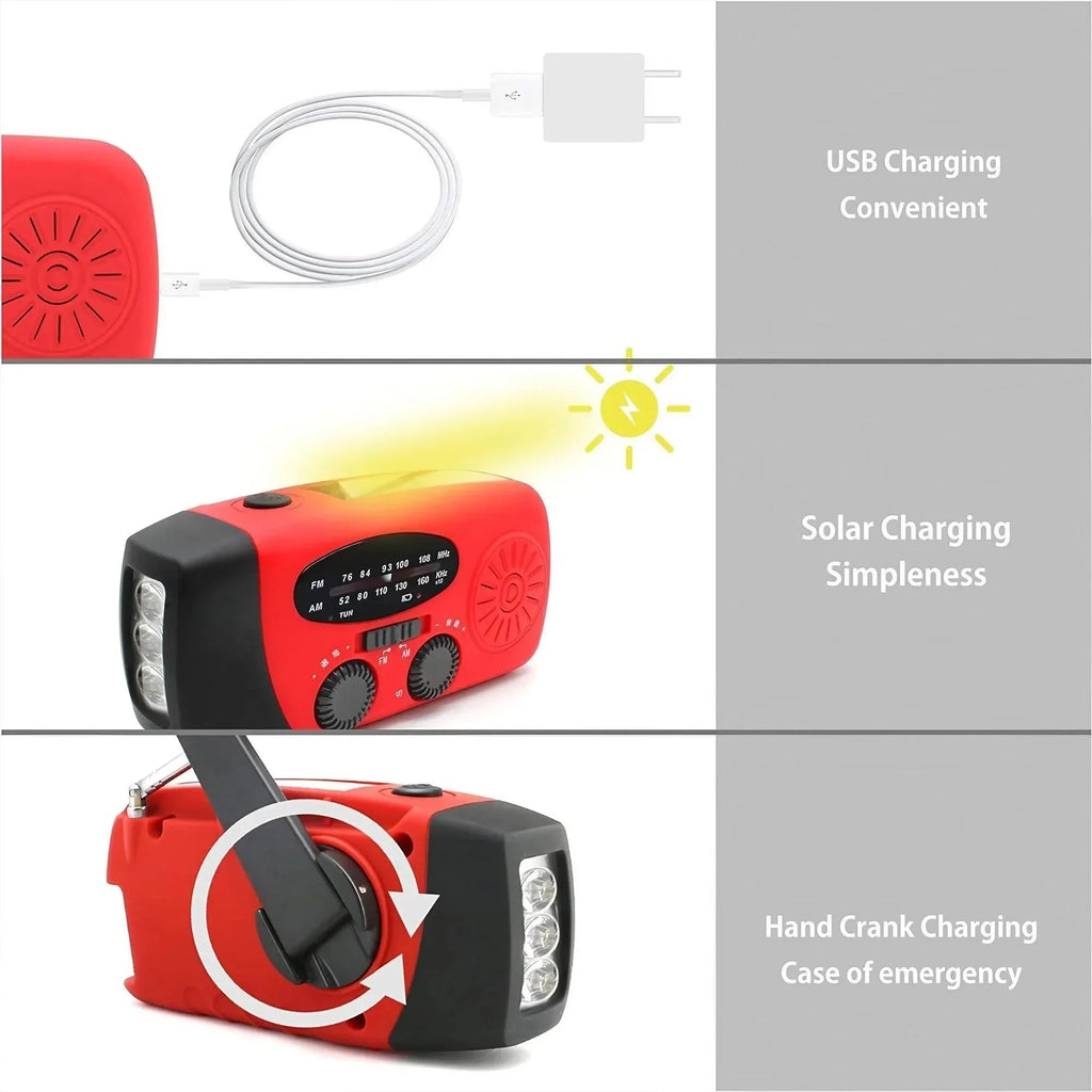 Solar Hand-Crank Emergency Radio with Power Bank & Flashlight - image 7