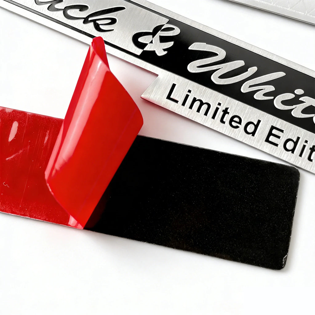 2 Pcs 3D Aluminum Car Emblem Stickers - Black & White Universal Decals - image 5