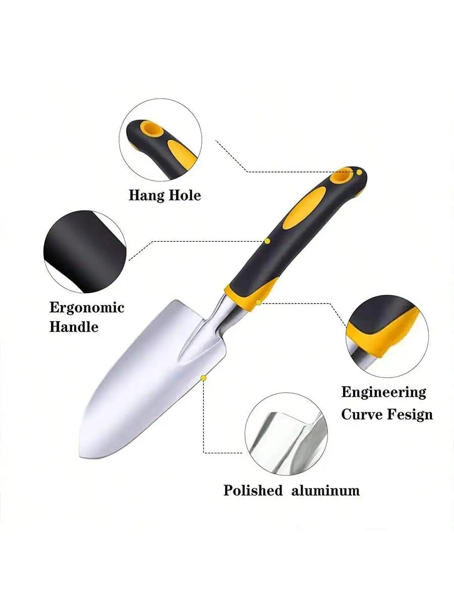 1pc/ Stainless Steel Gardening Shovel With Rubber Anti Slip Handle for Planting Excavating Weeding and Gardening Tools