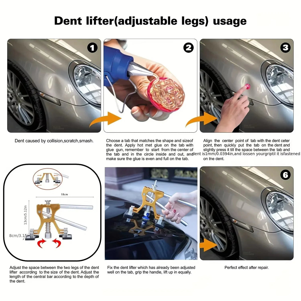 Car Body Dent Repair Kit with Glue Gun and Dent Puller