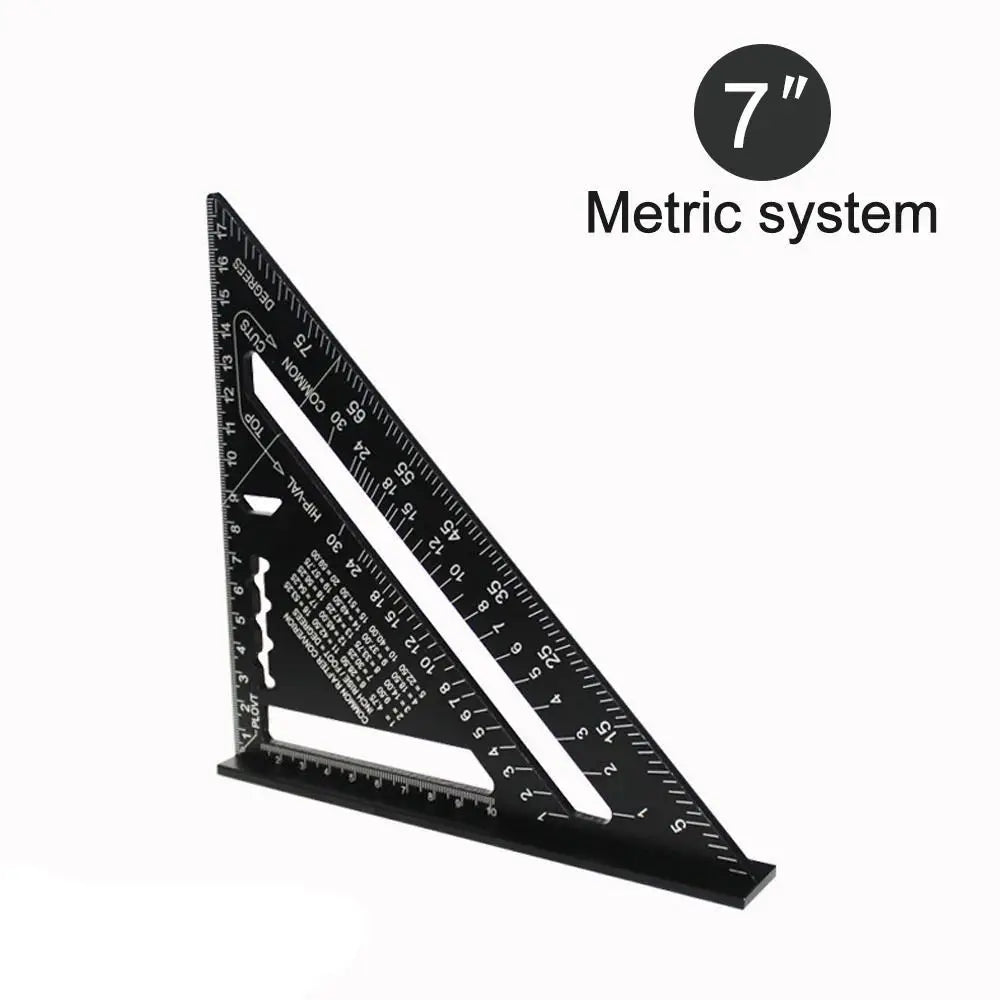 7-Inch Triangle Ruler - Aluminum Alloy Angle Measuring Woodworking Tool - image 13