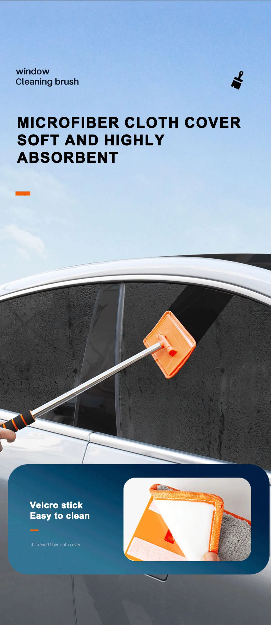 Extendable Microfiber Windshield Cleaning Brush